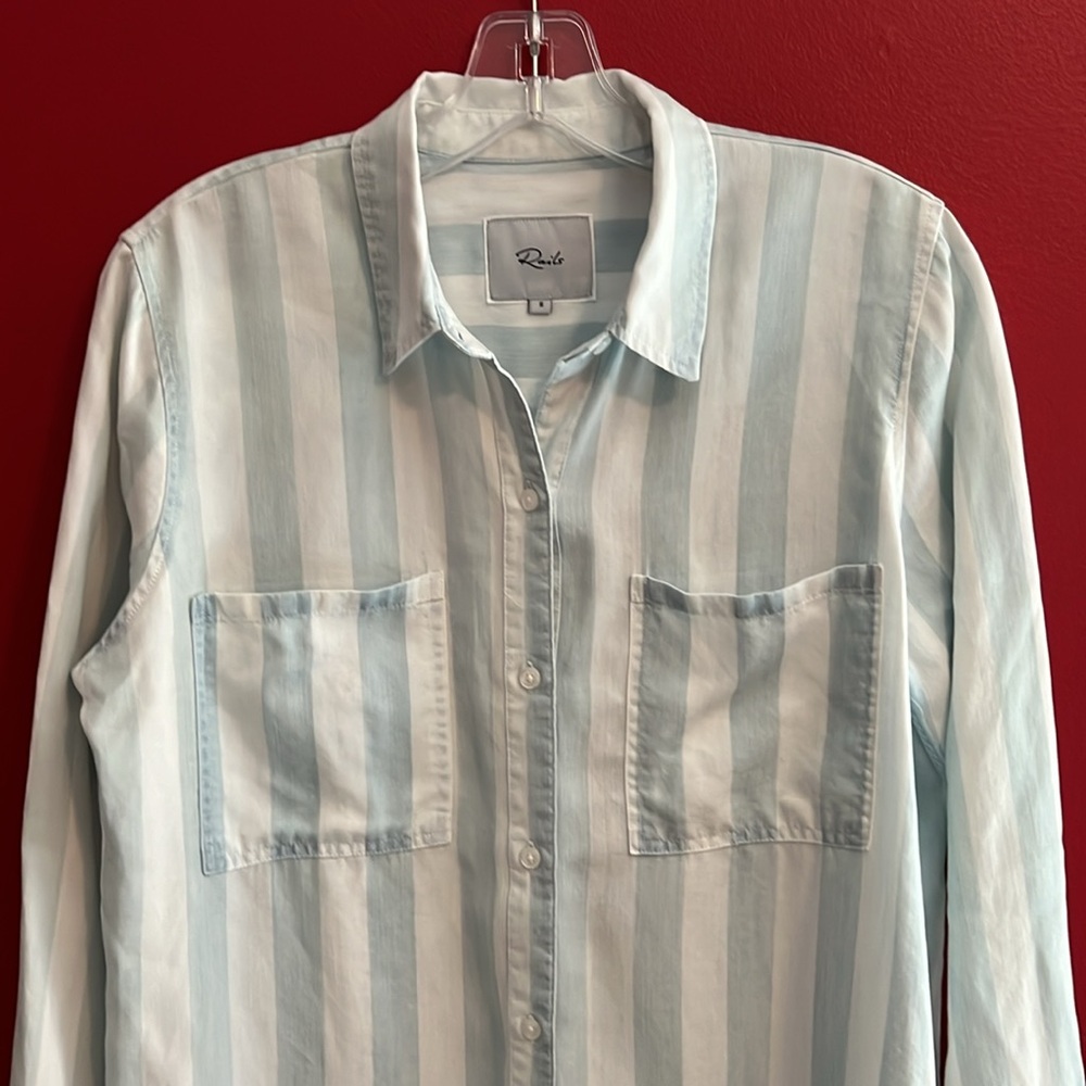 Rails Julian Striped Summer Tencel Shirtdress S - image 3